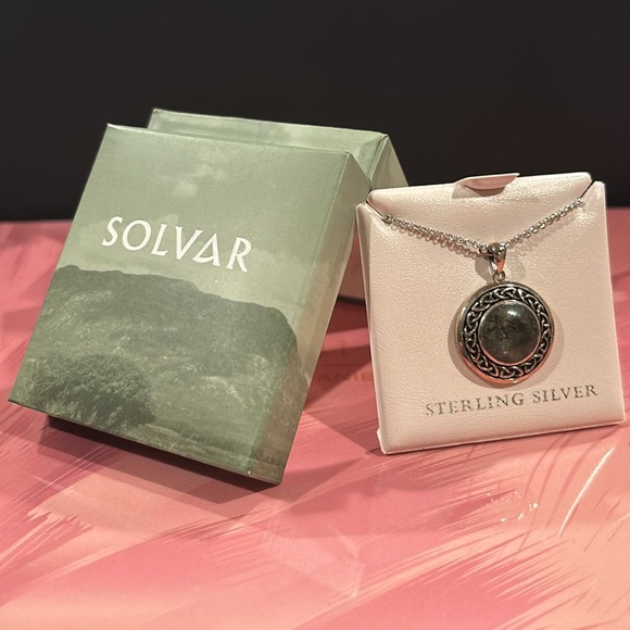 Jewelry - NIB Celtic Connemara Marble Necklace Sterling Silver